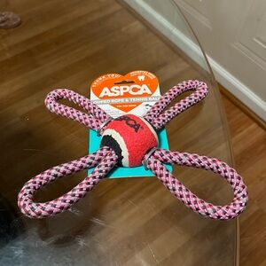 Brand New  aspca Looped Rope & tennis ball Dog Toy.
